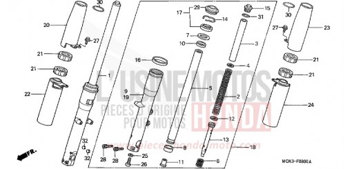 FOURCHETTE AVANT VT1100C22 de 2002